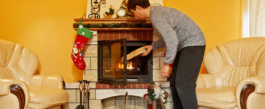 Rusted Metal Fireplace Restoration in Stamford